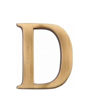 Heritage Brass Alphabet D Rear Fix 51mm (2") Antique finish