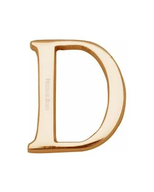 Heritage Brass Alphabet D Rear Fix 51mm (2") Polished Brass finish