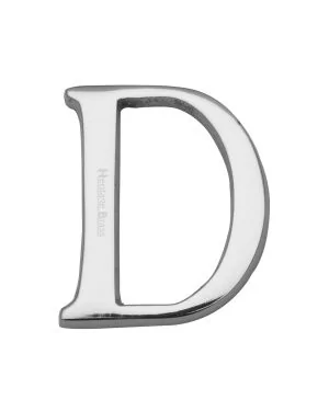 Heritage Brass Alphabet D Rear Fix 51mm (2") Polished Chrome finish