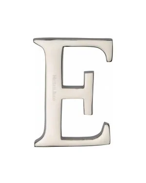Heritage Brass Alphabet E Pin Fix 51mm (2") Polished Nickel Finish