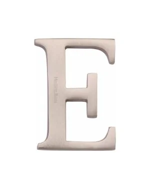 Heritage Brass Alphabet E Rear Fix 51mm (2") Satin Nickel finish