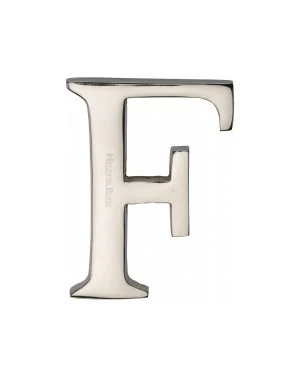 Heritage Brass Alphabet F Pin Fix 51mm (2") Polished Nickel Finish