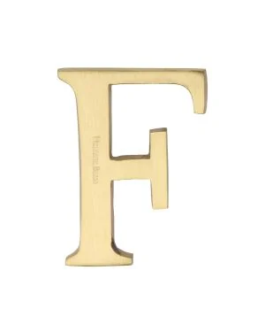 Heritage Brass Alphabet F Pin Fix 51mm (2") Satin Brass Finish