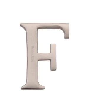 Heritage Brass Alphabet F Rear Fix 51mm (2") Satin Nickel finish