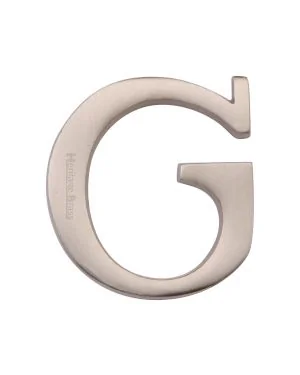 Heritage Brass Alphabet G Rear Fix 51mm (2") Satin Nickel finish