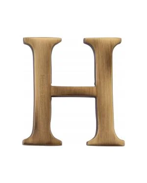 Heritage Brass Alphabet H Rear Fix 51mm (2") Antique finish