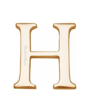 Heritage Brass Alphabet H Rear Fix 51mm (2") Polished Brass finish