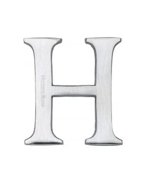 Heritage Brass Alphabet H Rear Fix 51mm (2") Satin Chrome finish