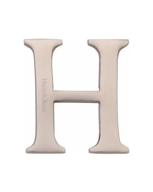 Heritage Brass Alphabet H Rear Fix 51mm (2") Satin Nickel finish