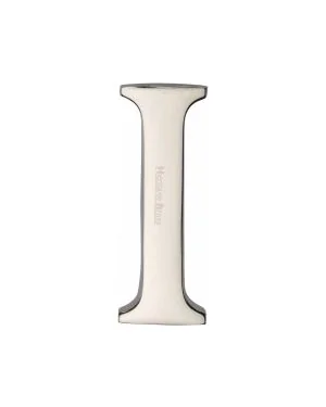 Heritage Brass Alphabet I Pin Fix 51mm (2") Polished Nickel Finish