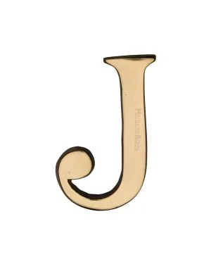 Heritage Brass Alphabet J Rear Fix 51mm (2") Polished Brass finish