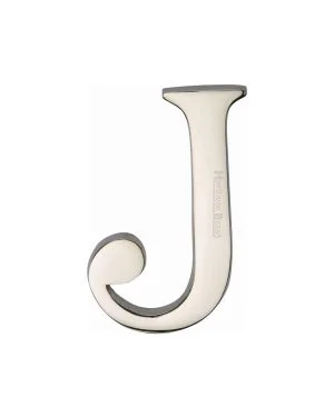 Heritage Brass Alphabet J Pin Fix 51mm (2") Polished Nickel Finish