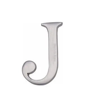 Heritage Brass Alphabet J Rear Fix 51mm (2") Satin Chrome finish