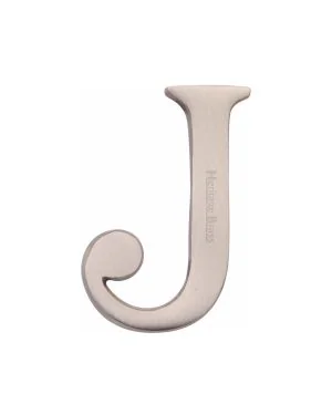 Heritage Brass Alphabet J Rear Fix 51mm (2") Satin Nickel finish