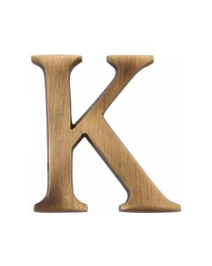 Heritage Brass Alphabet K Rear Fix 51mm (2") Antique finish