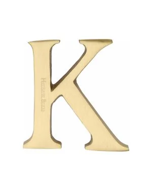 Heritage Brass Alphabet K Pin Fix 51mm (2") Satin Brass Finish