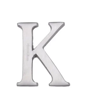 Heritage Brass Alphabet K Rear Fix 51mm (2") Satin Chrome finish