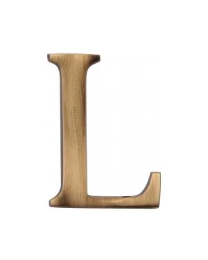 Heritage Brass Alphabet L Rear Fix 51mm (2") Antique finish