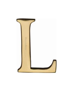 Heritage Brass Alphabet L Rear Fix 51mm (2") Polished Brass finish