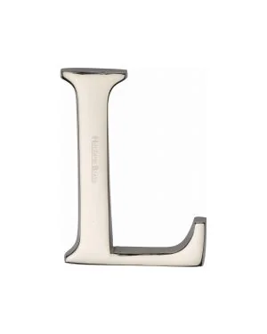 Heritage Brass Alphabet L Pin Fix 51mm (2") Polished Nickel Finish