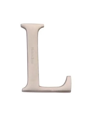 Heritage Brass Alphabet L Rear Fix 51mm (2") Satin Nickel finish