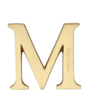 Heritage Brass Alphabet M Pin Fix 51mm (2") Satin Brass Finish