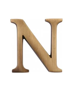Heritage Brass Alphabet N Rear Fix 51mm (2") Antique finish
