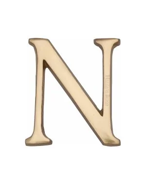 Heritage Brass Alphabet N Rear Fix 51mm (2") Polished Brass finish
