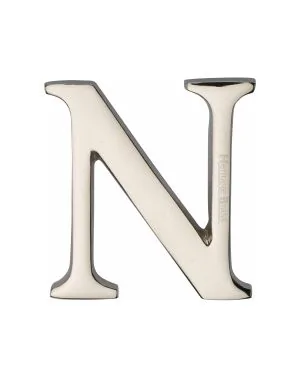 Heritage Brass Alphabet N Pin Fix 51mm (2") Polished Nickel Finish