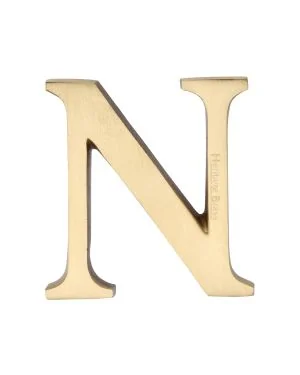 Heritage Brass Alphabet N Pin Fix 51mm (2") Satin Brass Finish