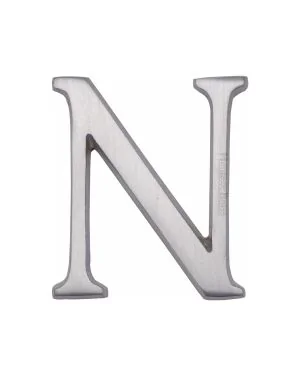 Heritage Brass Alphabet N Rear Fix 51mm (2") Satin Chrome finish