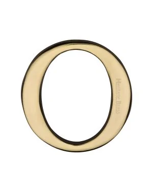 Heritage Brass Alphabet O Rear Fix 51mm (2") Polished Brass finish