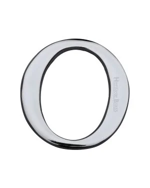 Heritage Brass Alphabet O Rear Fix 51mm (2") Polished Chrome finish