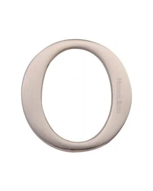 Heritage Brass Alphabet O Rear Fix 51mm (2") Satin Nickel finish