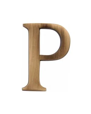 Heritage Brass Alphabet P Rear Fix 51mm (2") Antique finish