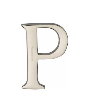 Heritage Brass Alphabet P Pin Fix 51mm (2") Polished Nickel Finish