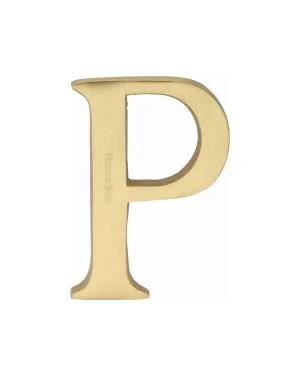 Heritage Brass Alphabet P Pin Fix 51mm (2") Satin Brass Finish