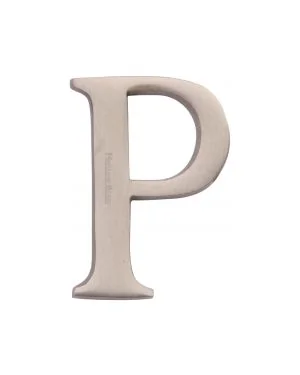 Heritage Brass Alphabet P Rear Fix 51mm (2") Satin Nickel finish