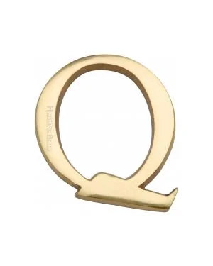 Heritage Brass Alphabet Q Rear Fix 51mm (2") Polished Brass finish