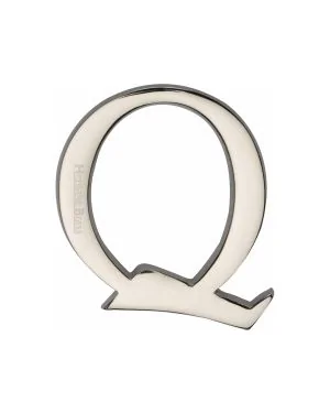 Heritage Brass Alphabet Q Pin Fix 51mm (2") Polished Nickel Finish