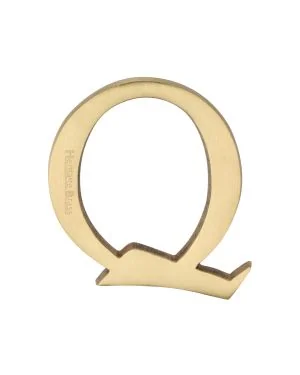 Heritage Brass Alphabet Q Pin Fix 51mm (2") Satin Brass Finish