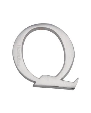 Heritage Brass Alphabet Q Rear Fix 51mm (2") Satin Chrome finish