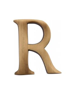 Heritage Brass Alphabet R Rear Fix 51mm (2") Antique finish
