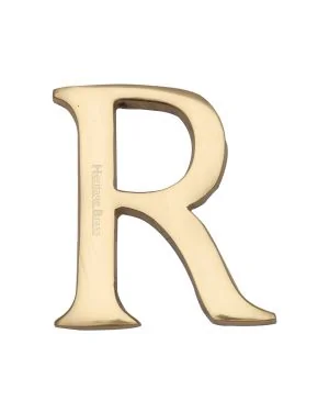 Heritage Brass Alphabet R Rear Fix 51mm (2") Polished Brass finish