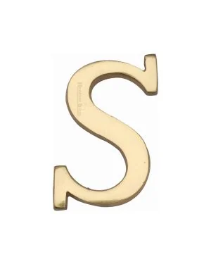 Heritage Brass Alphabet S Rear Fix 51mm (2") Polished Brass finish