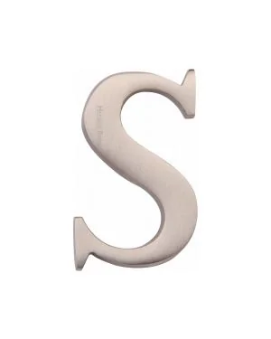 Heritage Brass Alphabet S Rear Fix 51mm (2") Satin Nickel finish
