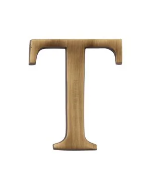 Heritage Brass Alphabet T Rear Fix 51mm (2") Antique finish