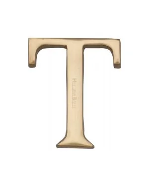 Heritage Brass Alphabet T Rear Fix 51mm (2") Polished Brass finish