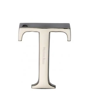 Heritage Brass Alphabet T Pin Fix 51mm (2") Polished Nickel Finish