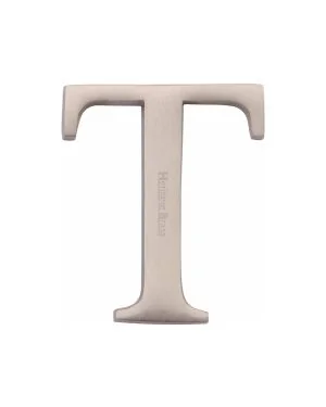 Heritage Brass Alphabet T Rear Fix 51mm (2") Satin Nickel finish